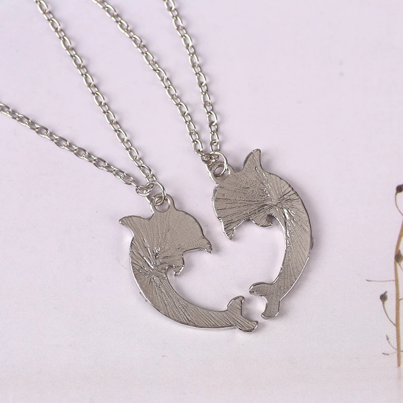 2020 Новое модное ожерелье Для Пары Дельфин синего и розового цвета с вышивкой в