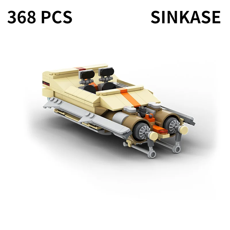 

Строительные блоки MOC WW-25L Air Speeder Airship, модель летающего автомобиля из космических войн, сборные игрушки, детские подарки на день рождения