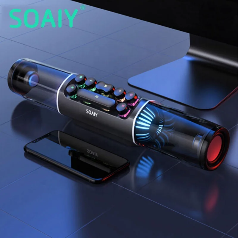 caixa de som SOAIY SH19S high-power RGB gaming bluetooth speaker bar LED lighting game super bass gaming computer speaker