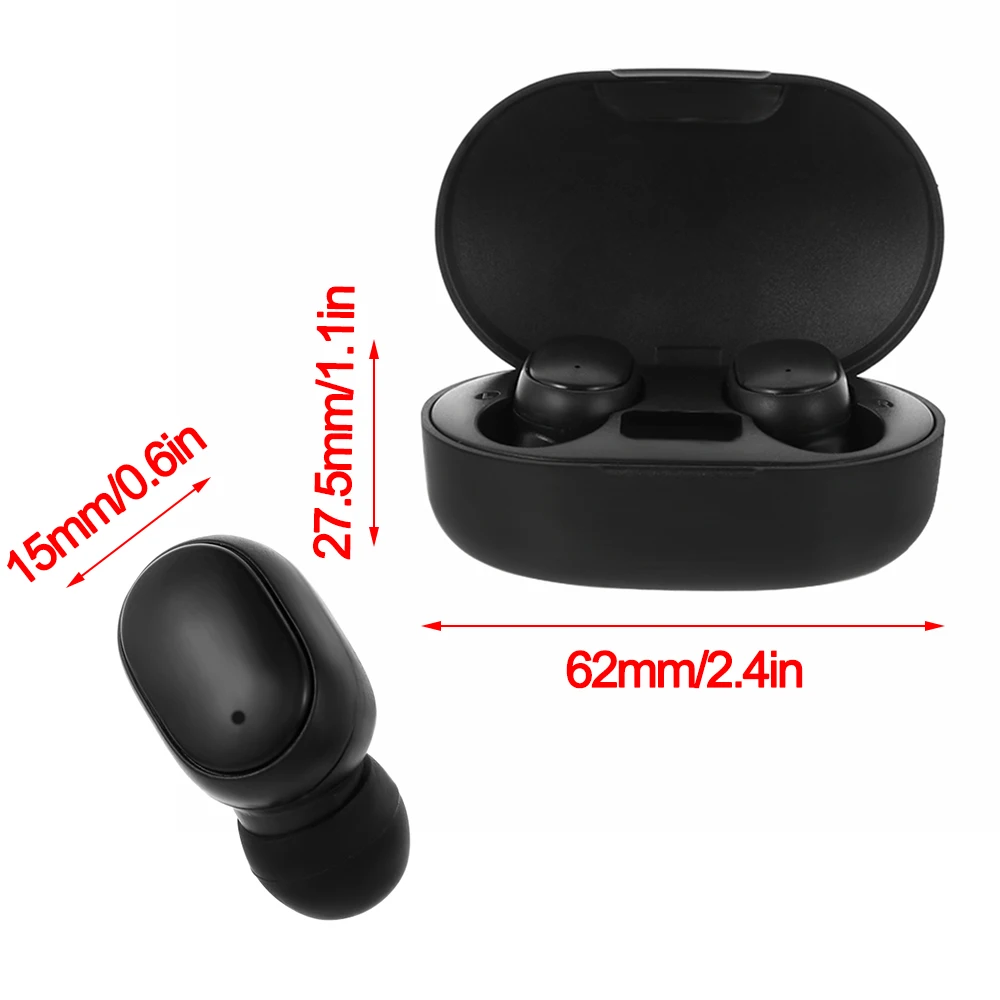 

E6S TWS Wireless Bluetooth Headset Noise Canceling headphones Handfree Sports Earbuds With Mic For Xiaomi Redmi Airdots PK A6S