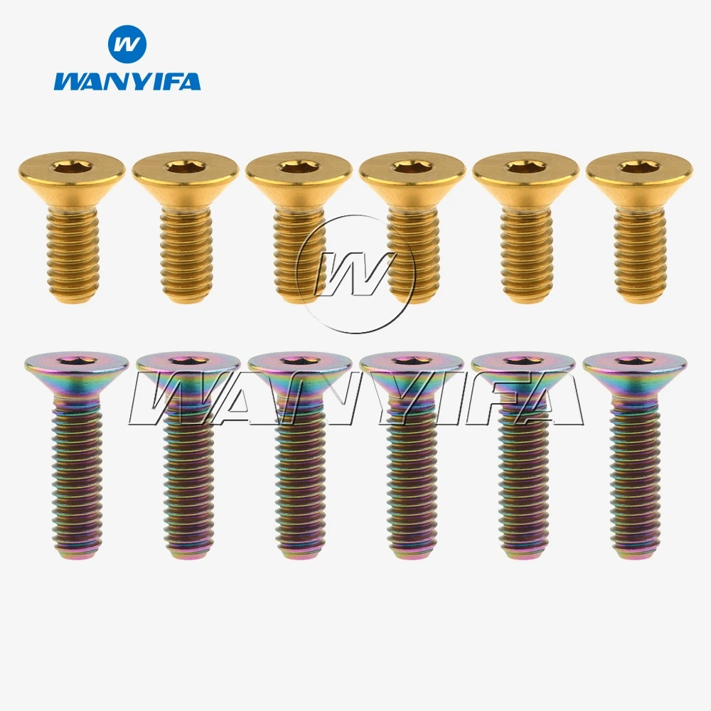 Титановый болт с шестигранной головкой для велосипедного велосипеда 6 шт. M4x10 15 мм