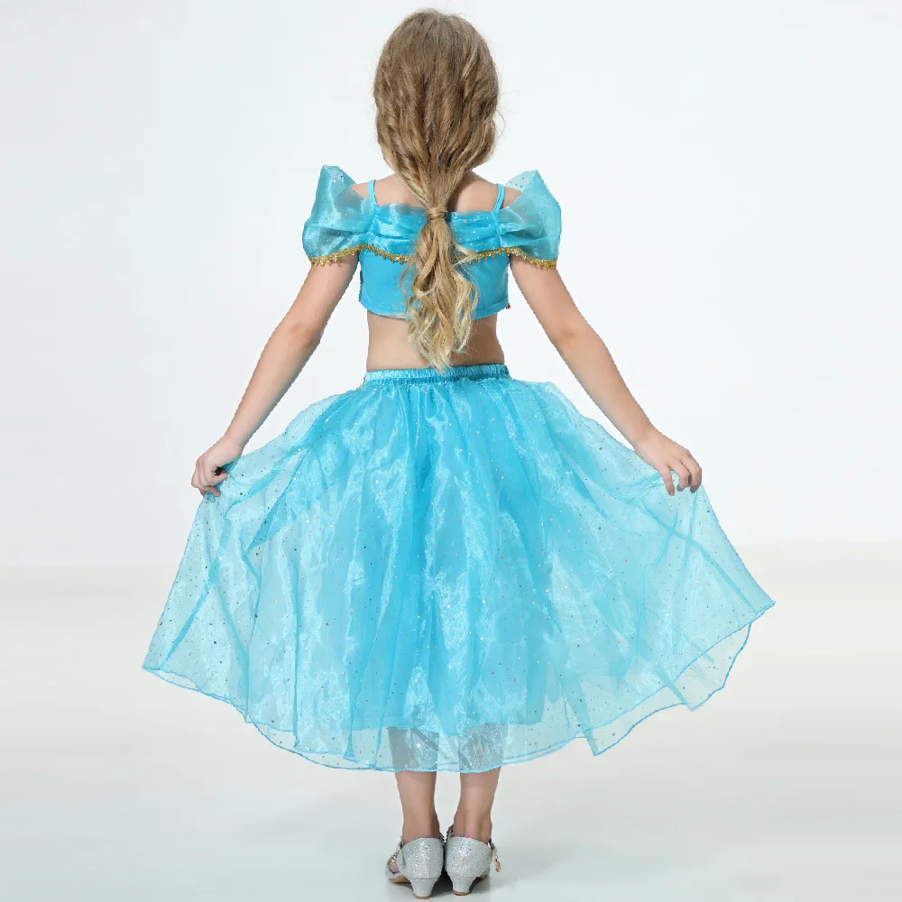 Детские костюмы для косплея аниме Аладдин Принцесса Жасмин комбинезон девочек