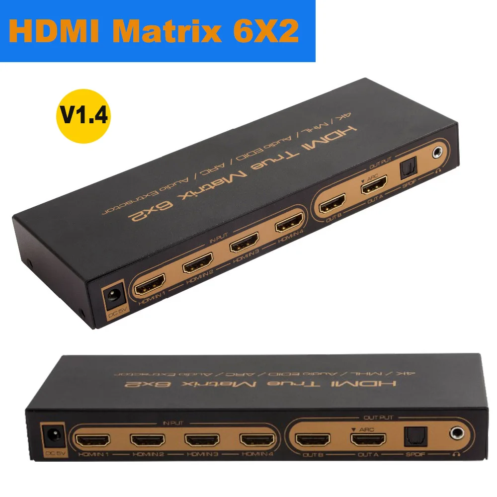 HDMI Matrix 4K 2K 3D 1080P 2.0 4X4 Switch Splitter Converter 6X2 4X2 | Электроника