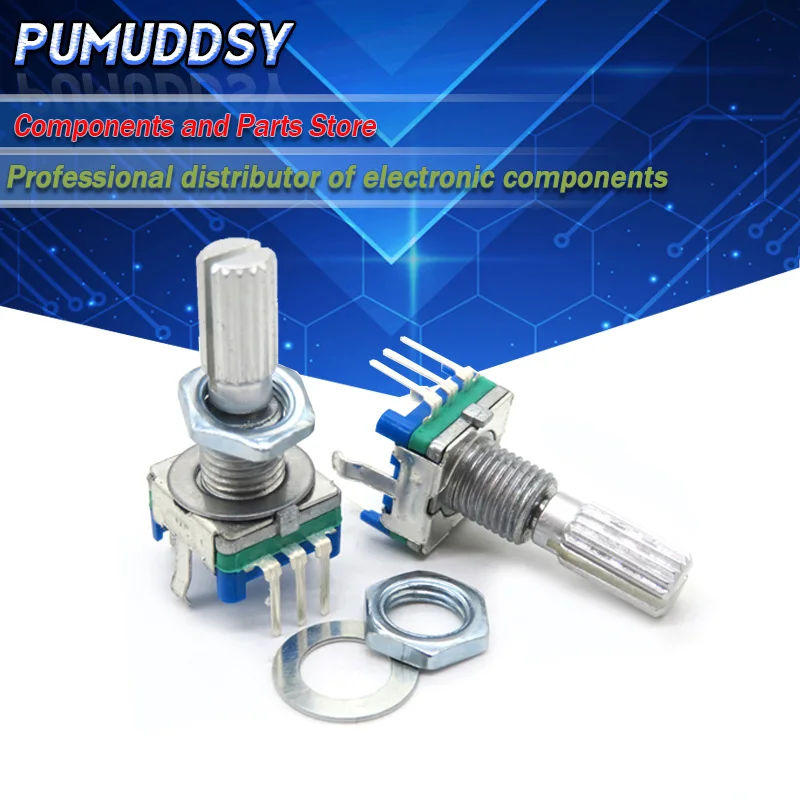

5PCS Plum handle 20mm rotary encoder coding switch / EC11 / digital potentiometer with switch 5 Pin