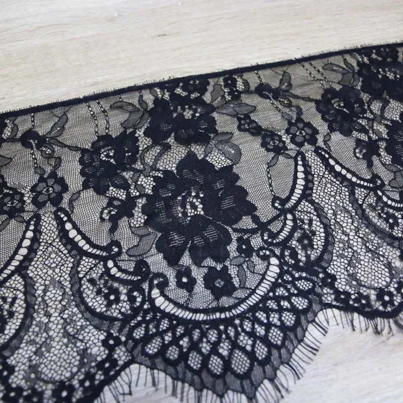 (3 м/лот) 27 см белые цветы вышитые ресницы кружевная ткань отделка украшение