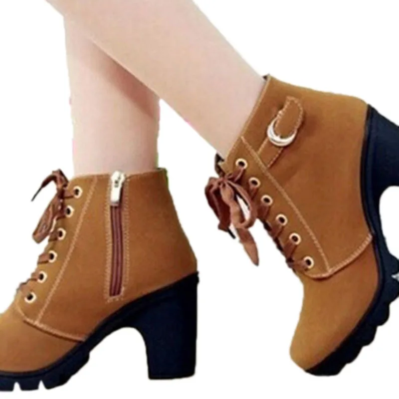 Новинка 2020 года Сезон осень-зима Женские ботинки Высококачественная однотонная