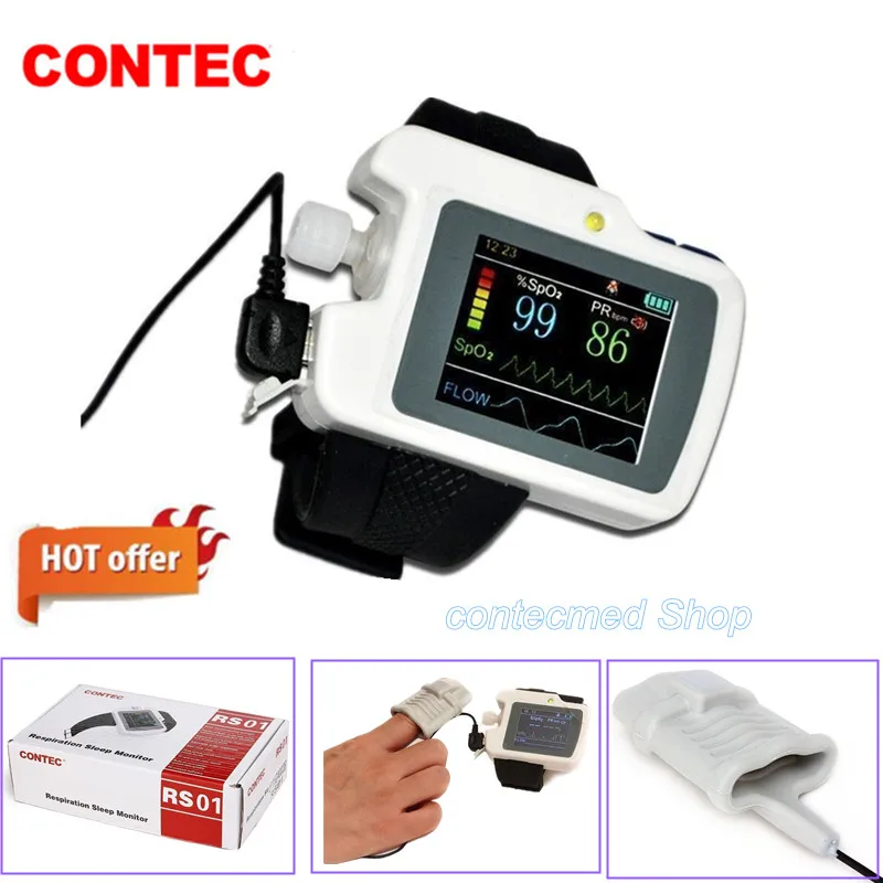 Монитор дыхания и сна CONTEC RS01 измеритель апноэ запястья + программное обеспечение