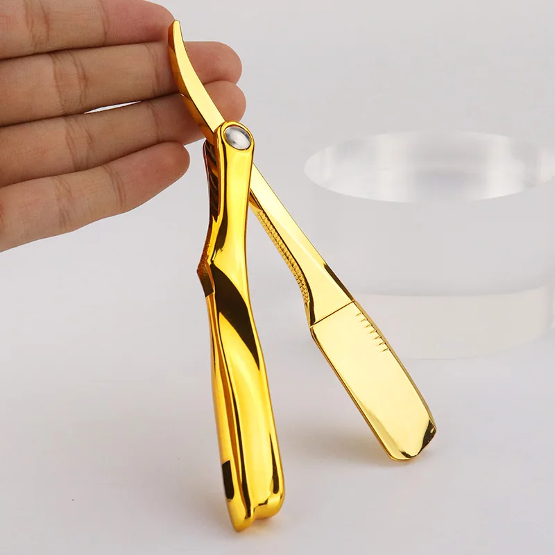 Бритва Парикмахерская с индивидуальным логотипом и золотым покрытием | Красота