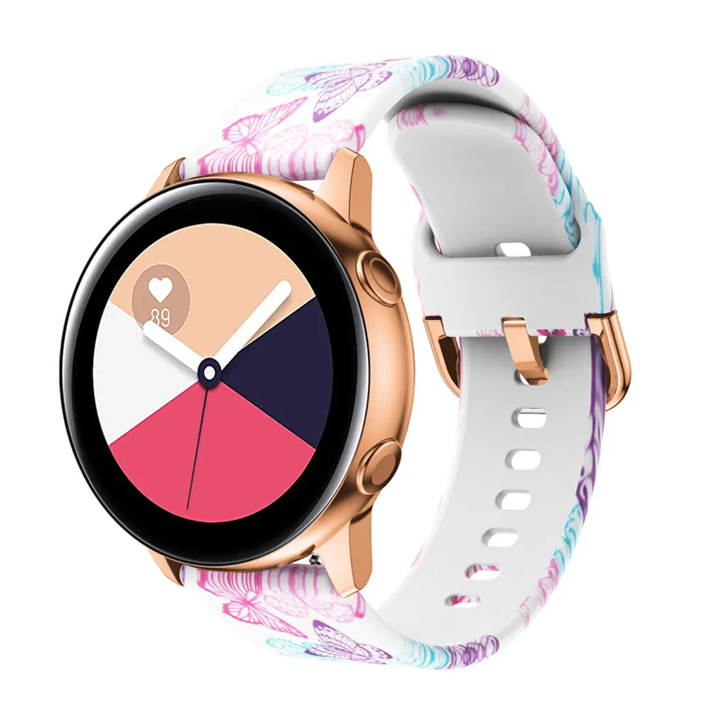 

20mm Silicone Band for Samsung Galaxy Watch 46mm Active 2 Gear S2 Wristband Soft Strap Bracelet for Huami Amazfit Huawei GT2