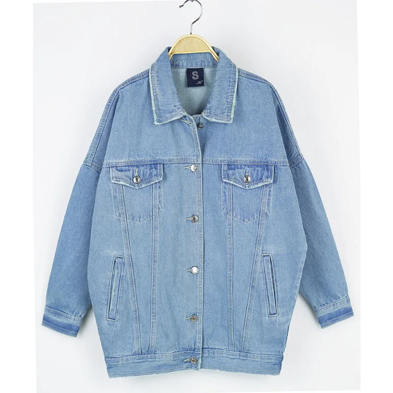 Женская куртка 2019 весна и осень дикая Корейская BF Свободная джинсовая большого
