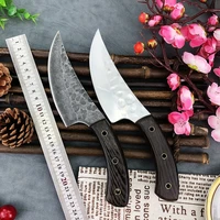 high carbon steel sharp boning knife forging kitchen knife chef knife with pu sheath cleaver wood handle butcher knife