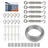 Cable Railing Kits Include 316 Stainless Steel Cable Lag Screw Eye Screw Turnbuckle Tensioner For Stair Balustrades Deck Railing