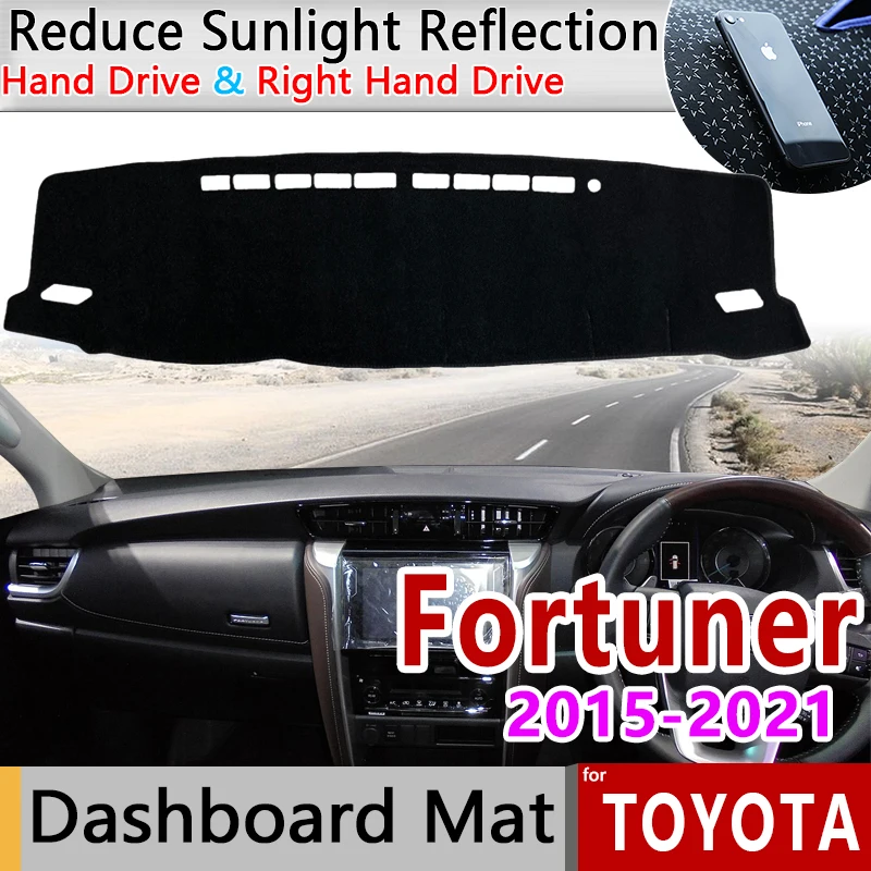 

Dashboard Cover Dash Board Mat Carpet Pad for Toyota Fortuner SW4 AN150 AN160 2015-2021 Sunshade Cushion Non-slip Accessories