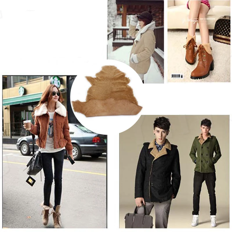 Натуральная овечья кожа 5 квадратных ног мех ягненка кожаный материал для одежды