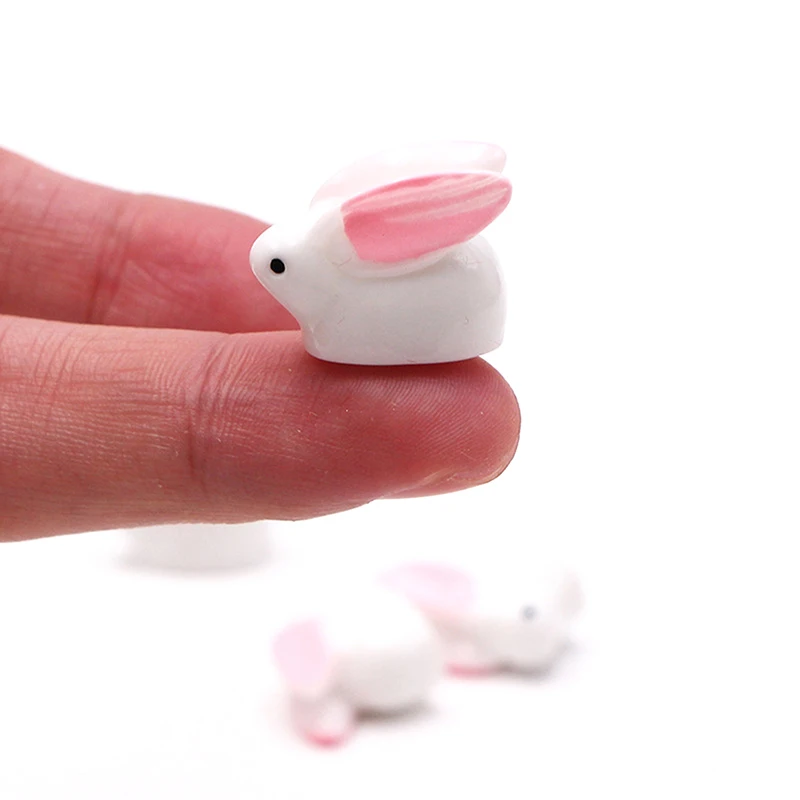 

10Pcs Lovely Miniature Mini Rabbit Resin Garden Fairy Ornament Home Decor