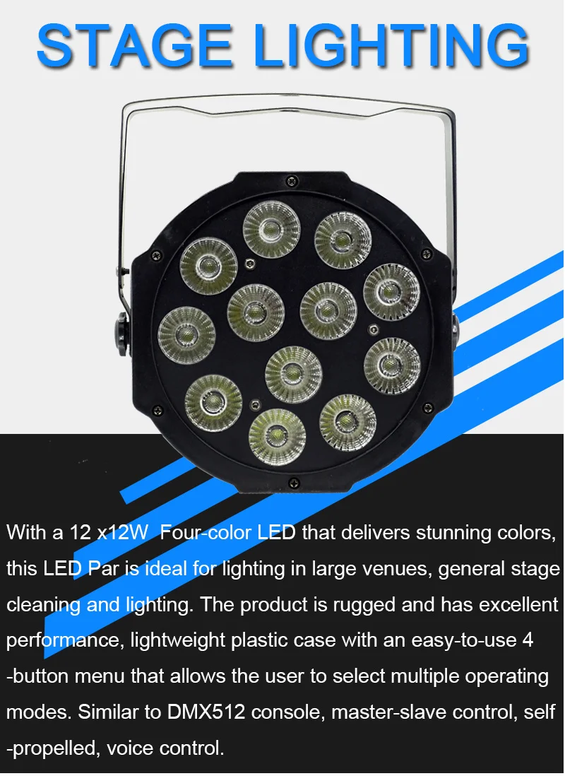 12x12 Вт led Par огни 12 шт. 12 Вт светодиодные лампы бусины RGBW 4в1 плоский par led dmx512 Диско Огни профессиональное студийное диджейское оборудование
