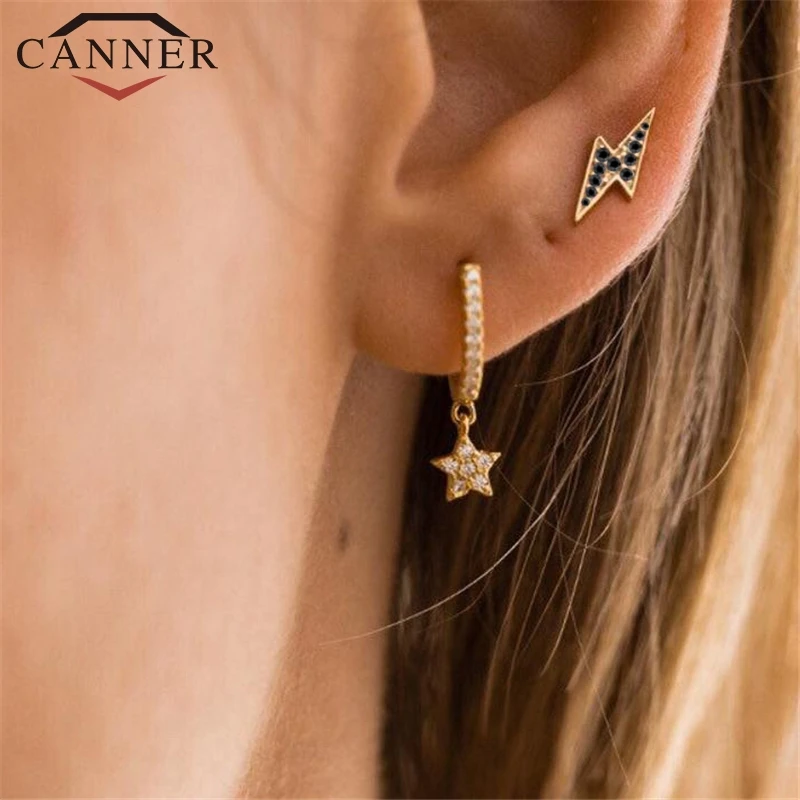 Женские серьги-гвоздики из серебра 925 пробы с фианитами | Украшения и аксессуары