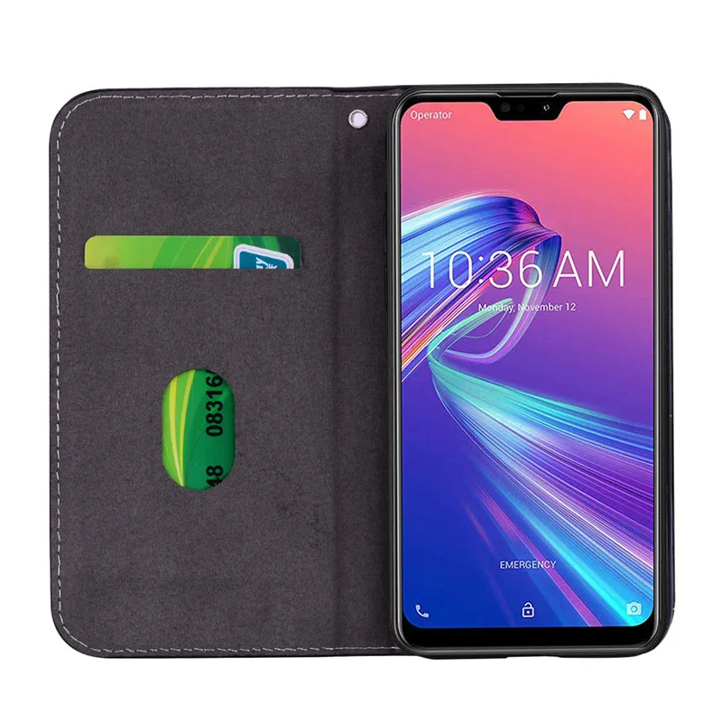 Блестящий блестящий чехол для Asus Zenfone Max Pro M2 ZB631KL кожаный книжка с откидной