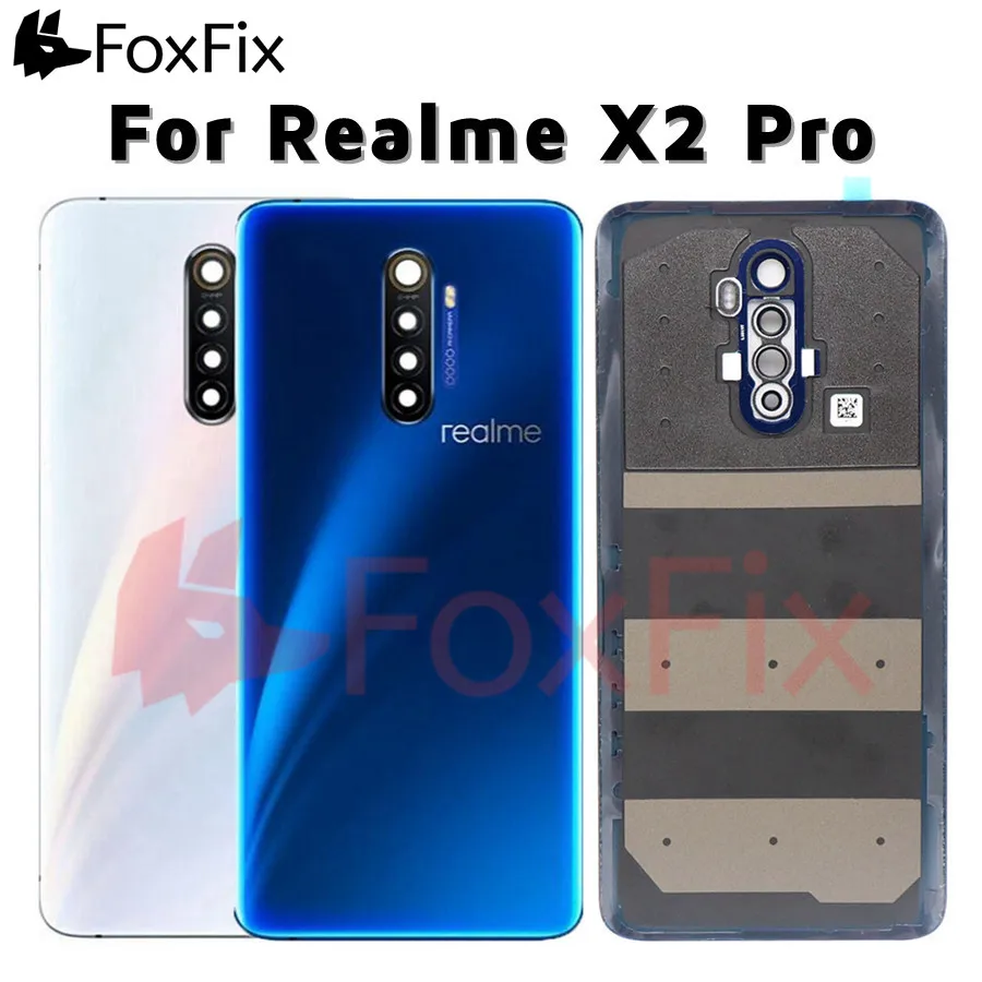 

Original 6.5 Inch for Oppo Realme X2 Pro X2Pro Back Battery Cover Door Housing Case+Rear Glass Camera Lens For Realme X2 Pro
