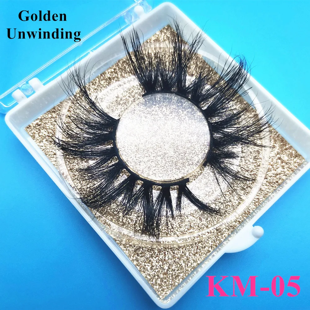 Золотистые Искусственные ресницы оптовая продажа 25 мм 3d норковые Накладные +