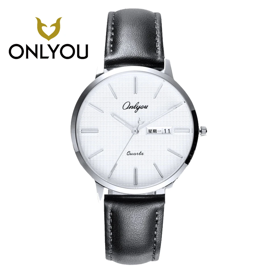 ONLYOU кожа женские часы Черный Кофейный ремешок водонепроницаемые кварцевые