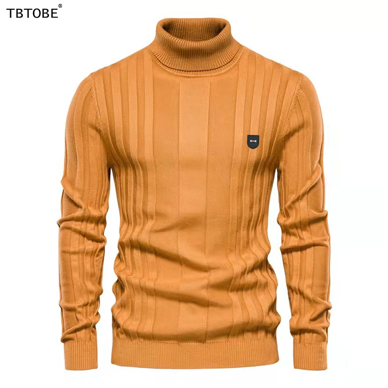 Мужской свитер теплый роскошный брендовый пуловер с высоким воротом и бантом