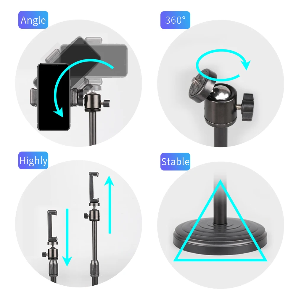Настольный кольцевой светильник для селфи TKL держатель телефона с микрофоном