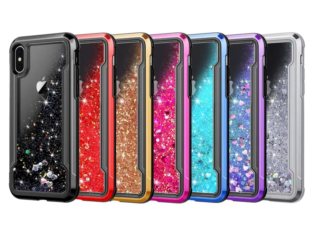 Броня Гибридный ударопрочный каучук бампер чехол для iPhone 11 Pro Max 6 6s 7 8Plus X XS Max XR жидкий сыпучий песок украшение блестки чехол