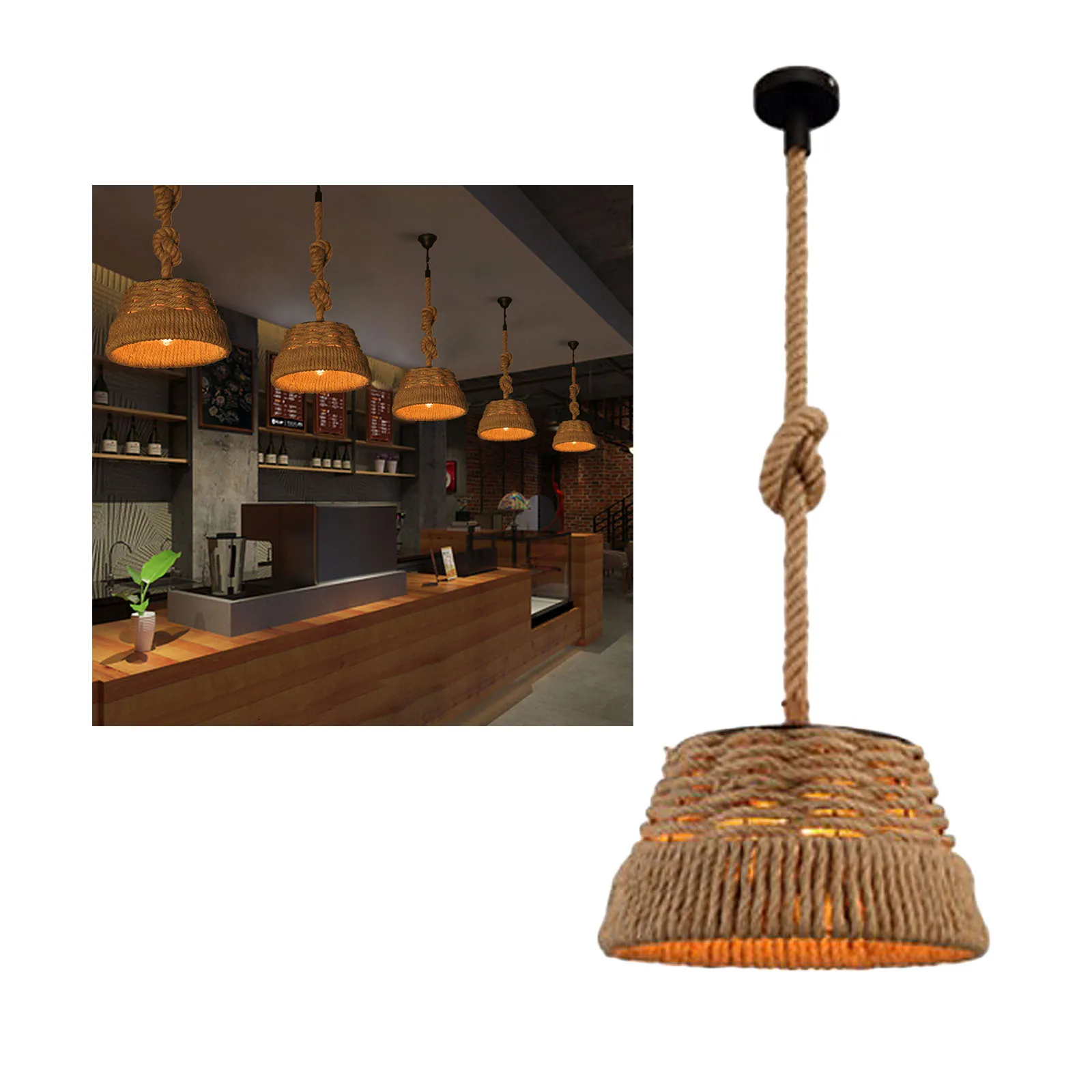 

Rural Handmade Pendant Ceiling Light Chandelier Kitchen Cafes Lighting Hanging Lamp Indoor Study Decor