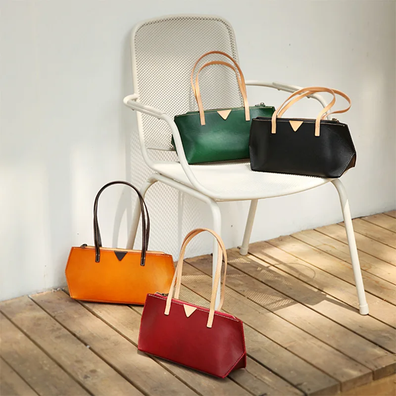 

New Fashion Female Genuine Leather Top Handle Bag Luxury Designer Handbags Large Capacity Shoulder Bag High Quality Weekend Bags