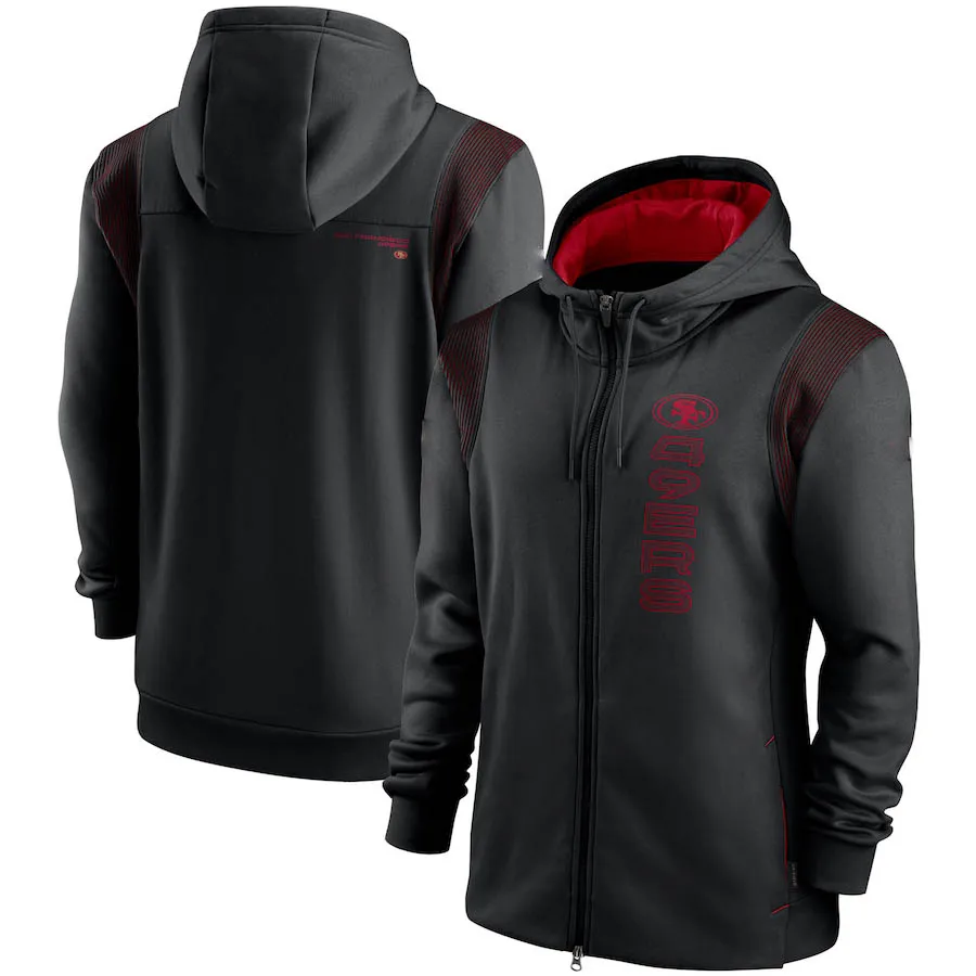 

San Francisco Men's 49ers Sideline Team Performance Full-Zip American Football Hoodie for Jacket