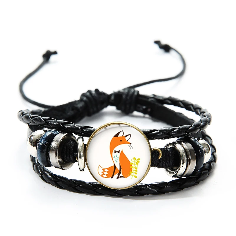Умный многослойный Плетеный Кожаный Браслет SONGDA из лисы для девочек и мальчиков