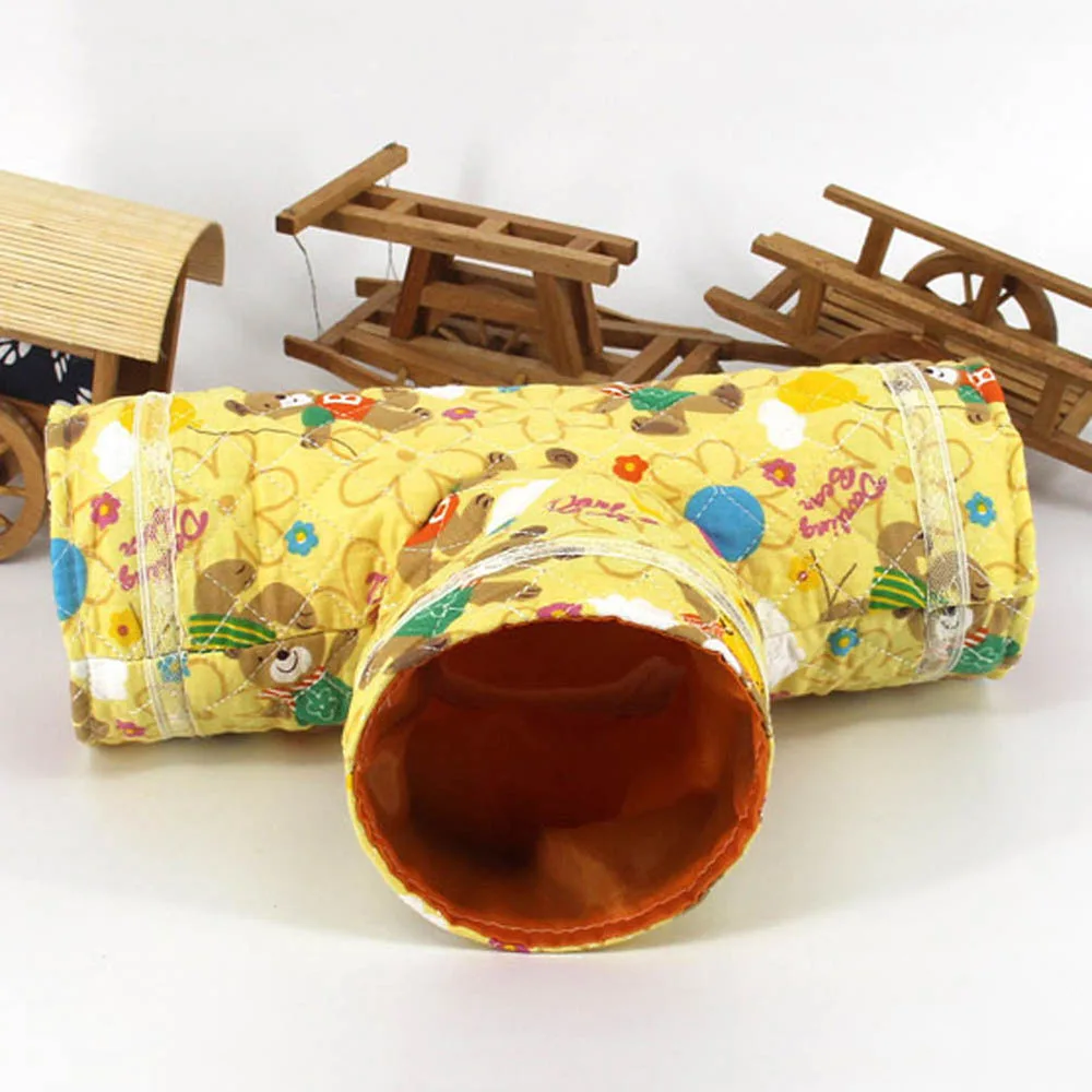 Туннель для кошек с 3 отверстиями складная обучающая игрушка домашних животных