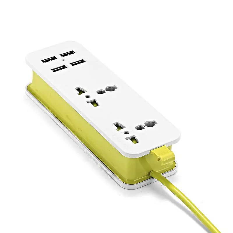 ЕС Блок питания с 4 USB портативным удлинительным гнездом евро вилка 1 5 м кабель