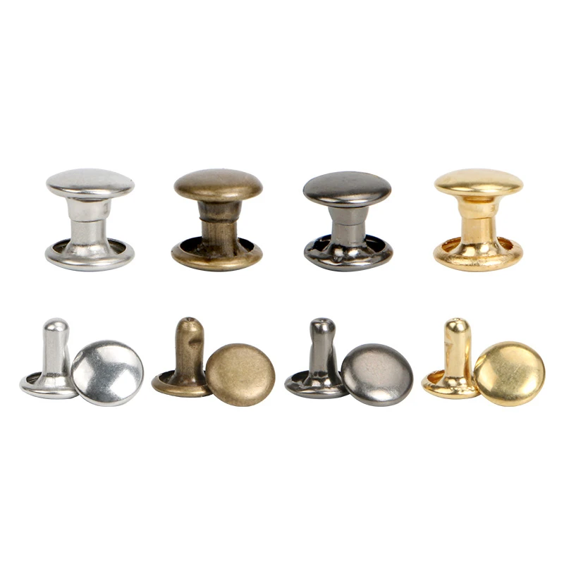 Металлические двойные заклепки 5 12 мм 100 комплектов круглые для кожаных сумок