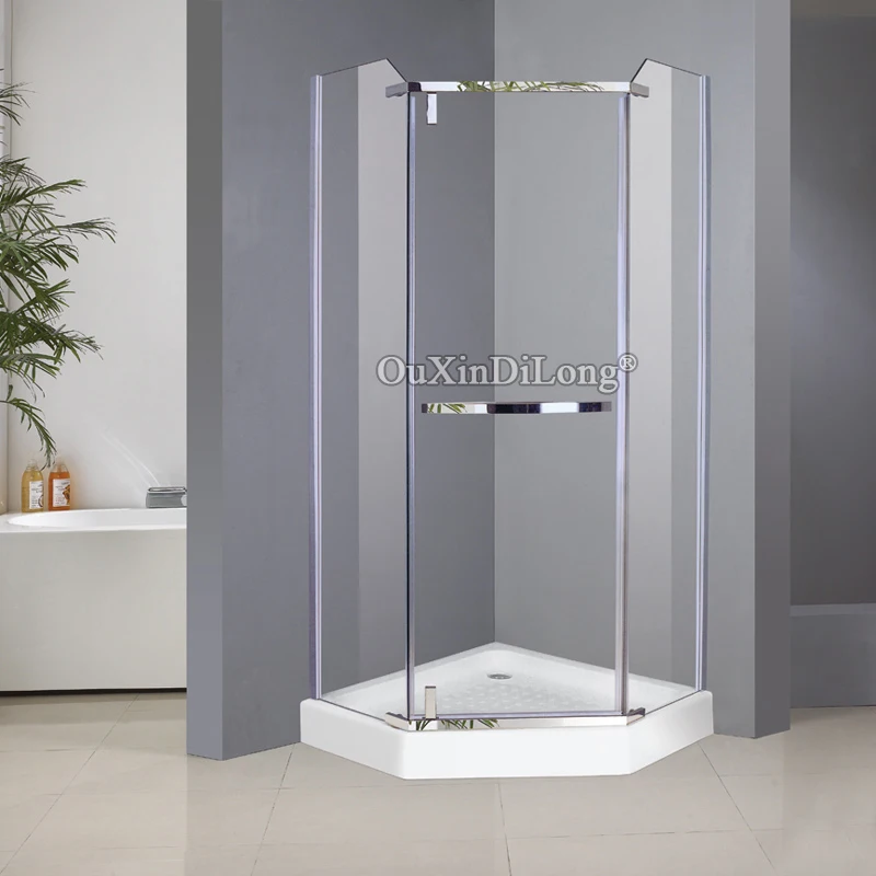 Роскошные бескаркасные петли для стеклянных дверей душа из нержавеющей стали 304 2