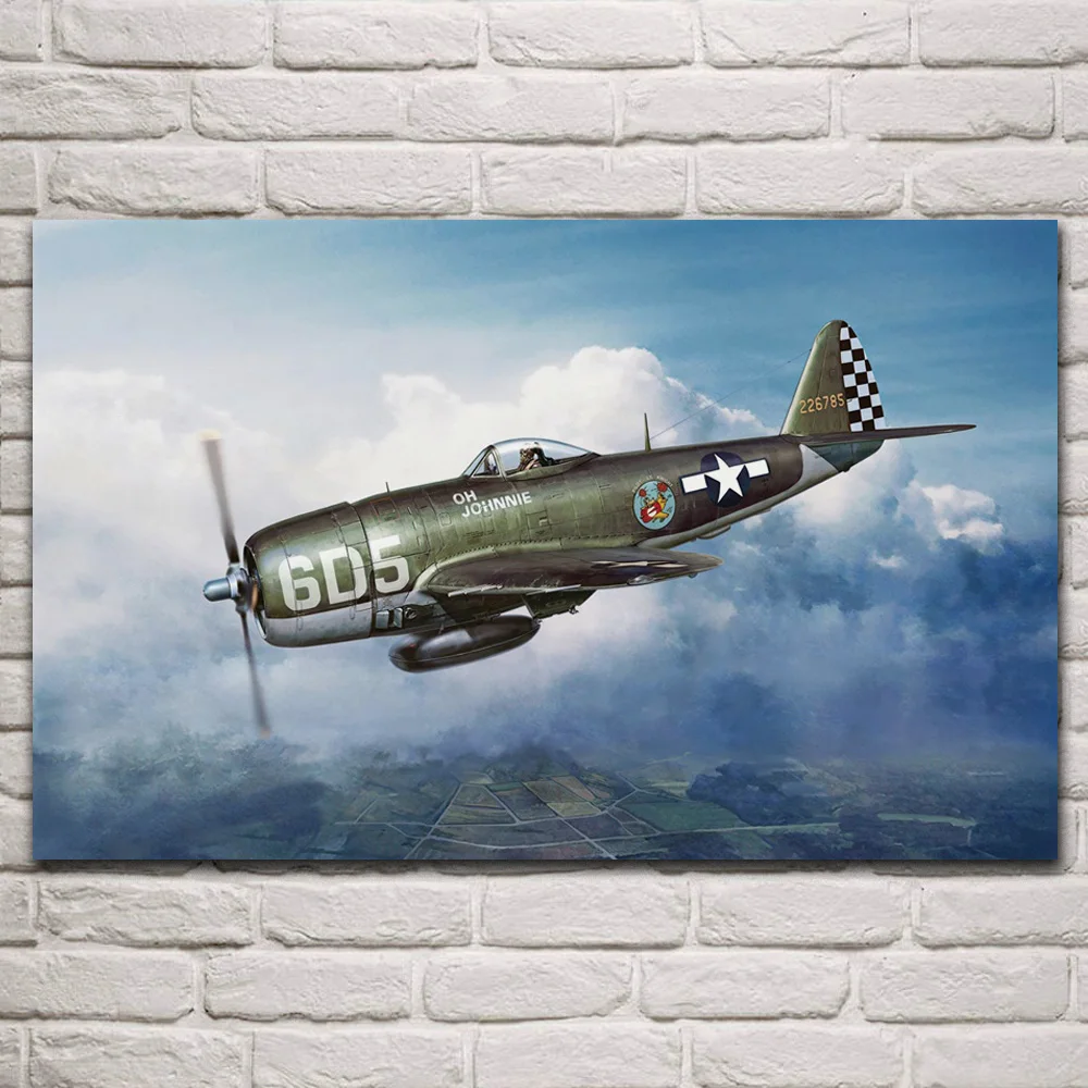 

Республика p 47 thunderbolt ww ii истребитель самолета fanart тканевые плакаты на стену картина для гостиной домашний декор художественный KQ828