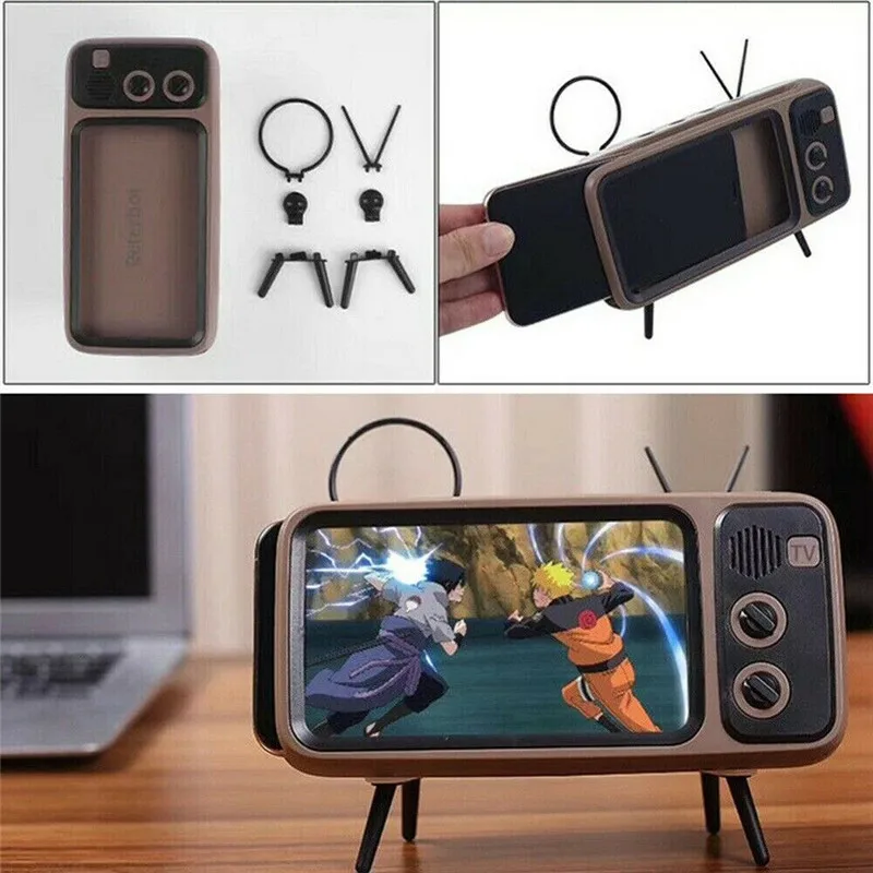 Миниатюрный стерео Bluetooth динамик телефонный кронштейн в стиле ретро карманный