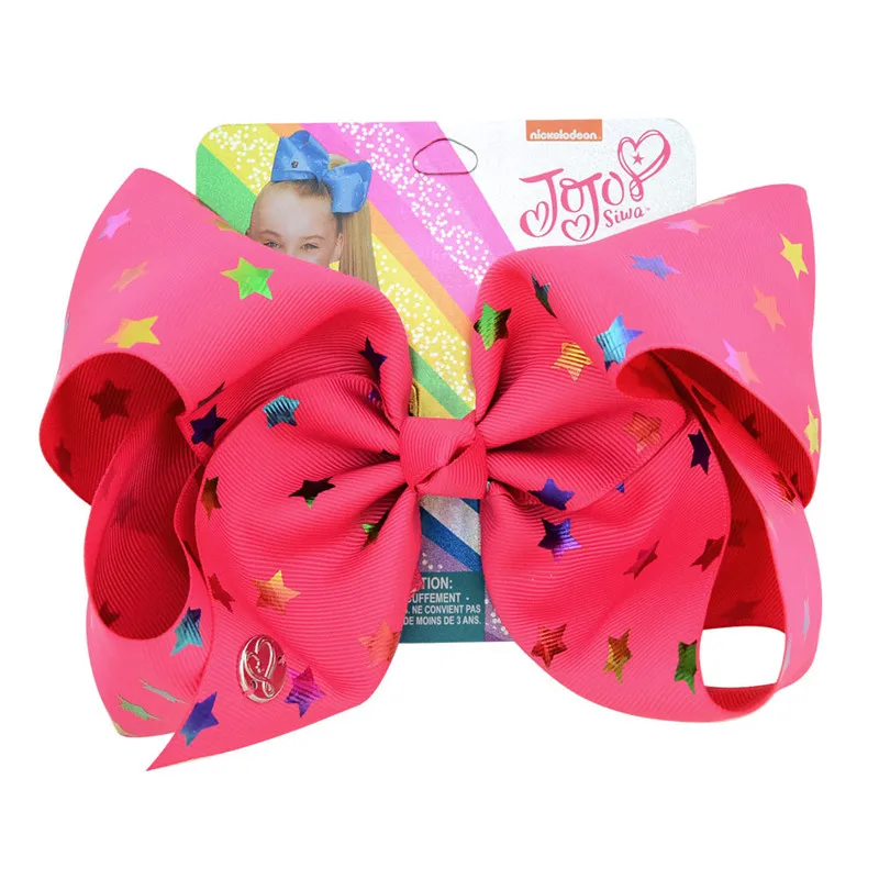 Милые аксессуары для волос с бантом Jojo Siwa 8 дюймов заколка ручной работы в форме