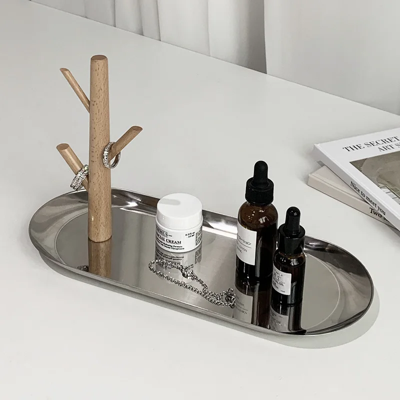 1 шт. серебряный поднос металлический кухонный для хранения шикарная латунная