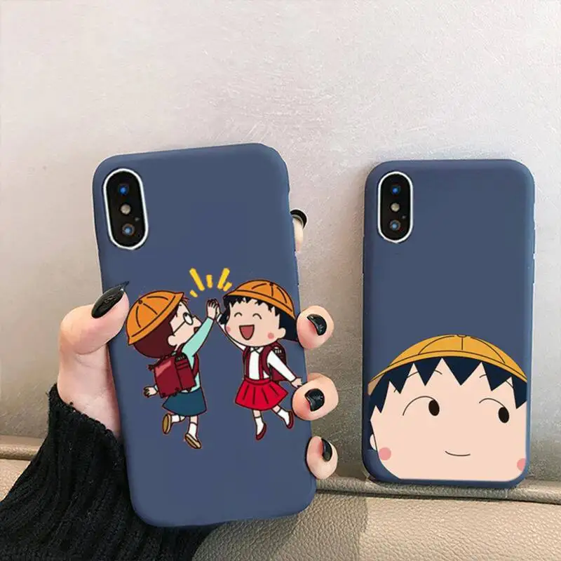 

Cute Cartoon Chibi Maruko Phone Case For IPhone 6 6s 7 8 Plus X Xs Xr Xsmax 11 12 Pro Promax 12mini Candy Purple Silicone Cover