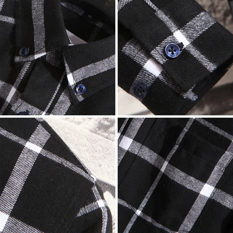 Мужская Фланелевая рубашка в клетку теплая Рабочая Рубашка с длинным рукавом
