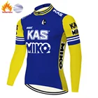 Команда марки KAS Велосипеды Джерси Ретро мужские зимние Термальность флис ropa ciclismo hombre мужские Длинные рукава camiseta ciclismo hombre