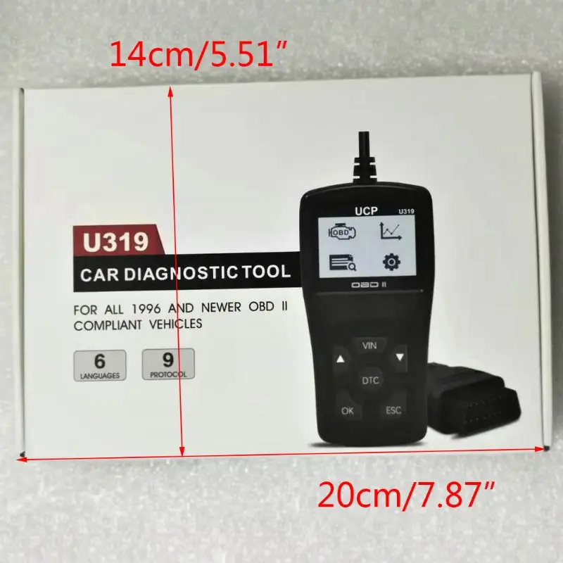 

U319 Mini OBD2 Scanner Auto Diagnostic Tool OBD Full Function Car Diagnosis 28GC