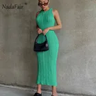 Женское платье-миди без рукавов Nadafair, с круглым вырезом, Клубное, летнее, 2021