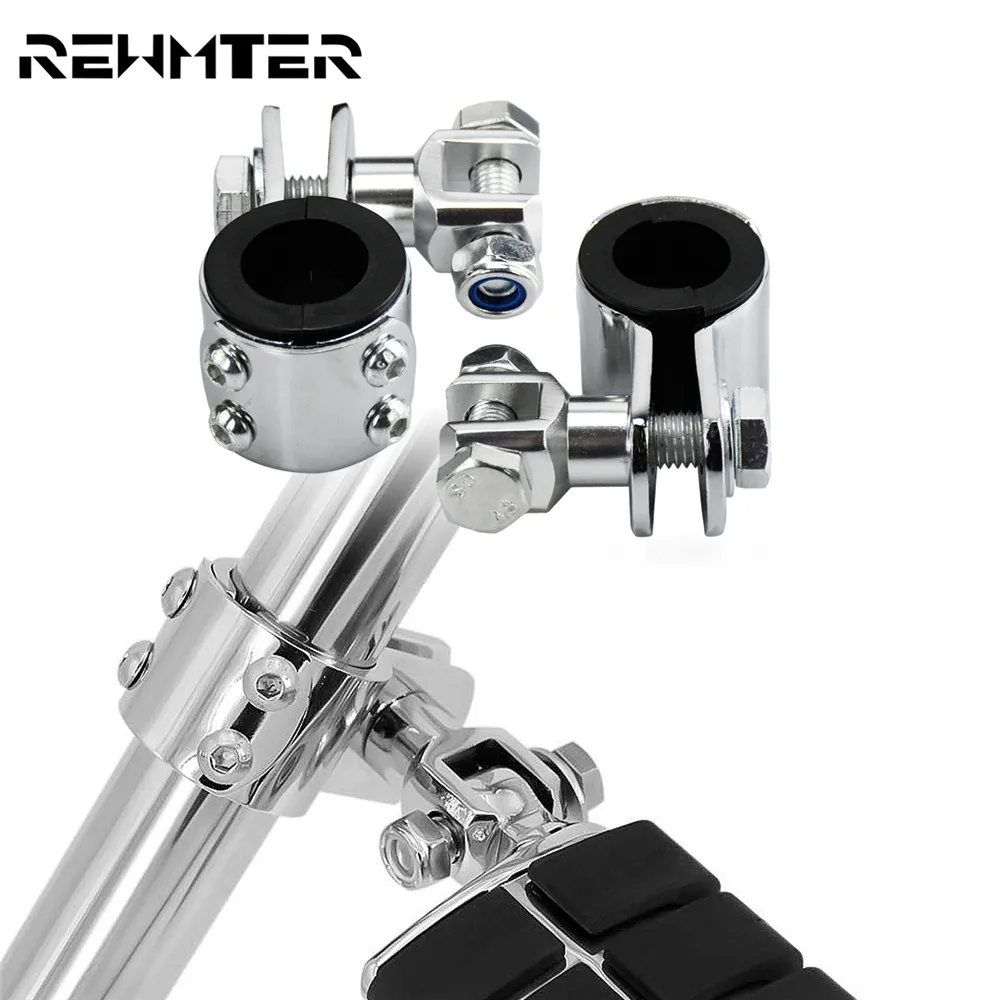 

Universal Motorcycle Chrome 32mm Highway Bar Footpeg Footrest Mount Clamp Bracket For Harley Sportster Touring Dyna Softail