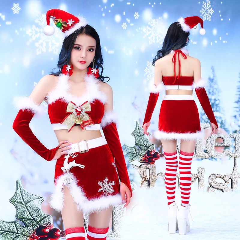 Сценические костюмы для певцов Рождественский костюм женский ночной клуб Одежда