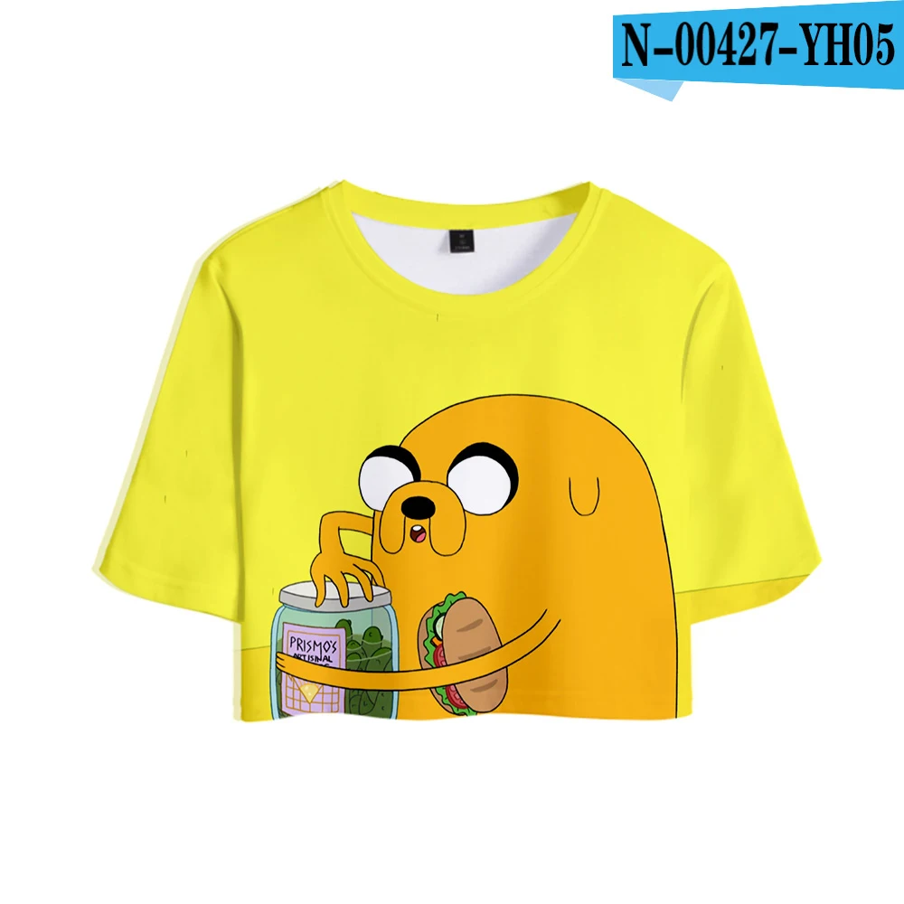 picture color Adventure Time Print Midriff-baring футболка сексуальная женская модная популярная Повседневная футболка Harajuku короткий рукав горячая распродажа - Цвет: picture color