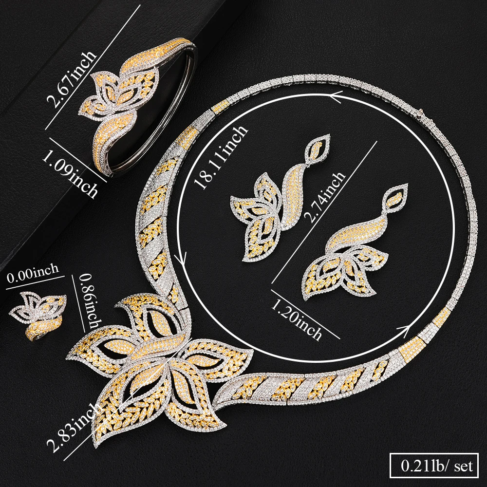 

GODKI High Quality Africa Dubai Bridal Wedding Jewelry Sets Luxury Noble Leaf Gold Necklace Earrings Rings Bracelets Jewellery