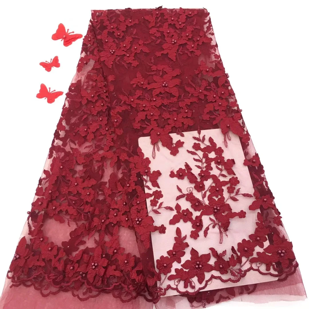 

Hot Sale African Lace Fabric 2021 Fashion French Lace Fabric Nigerian Fabric Bridal High Quality For African Women RF208